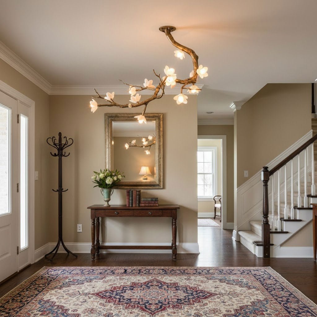 Brass Flower Branch Chandelier