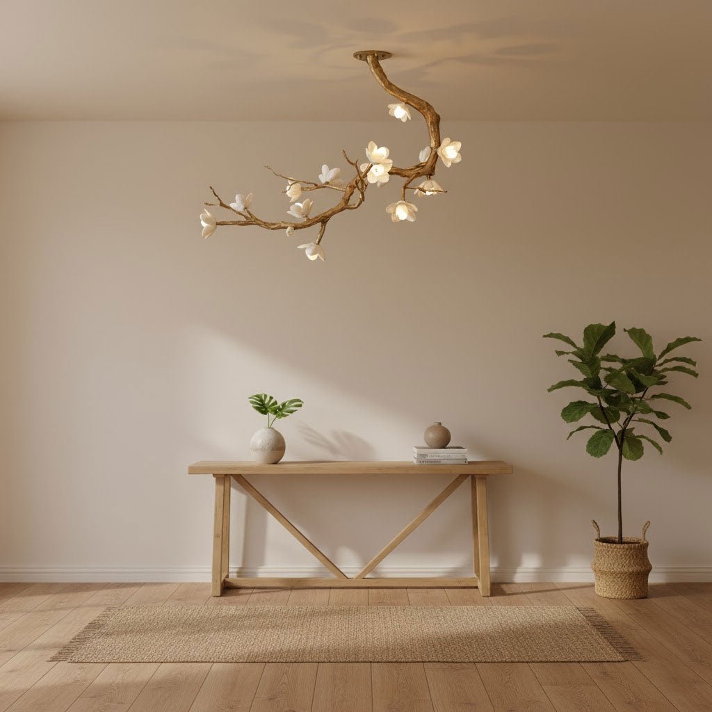 Brass Flower Branch Chandelier