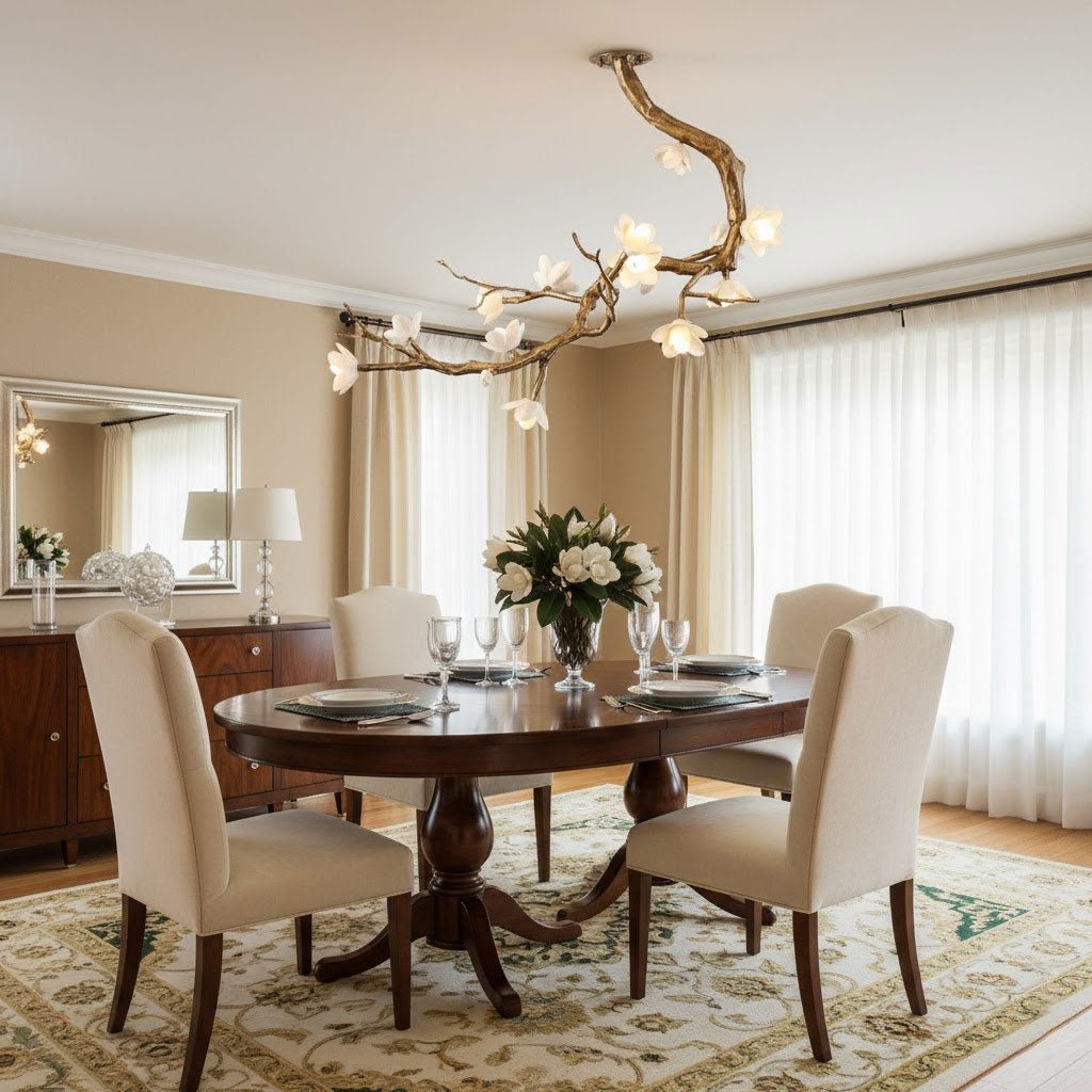 Brass Flower Branch Chandelier