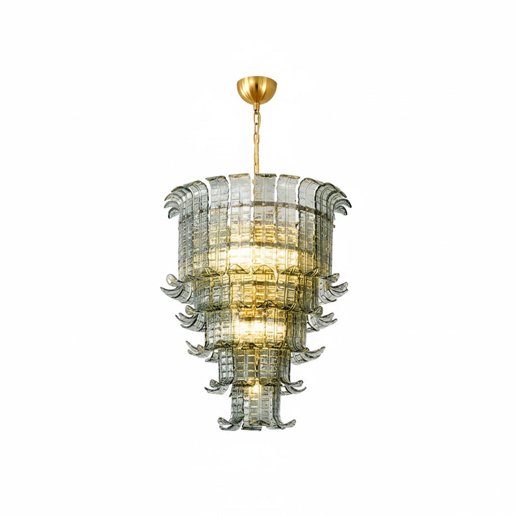 Cascade Glass Green Chandelier