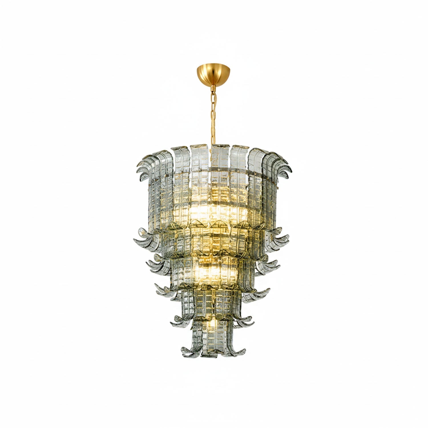 Cascade Glass Green Chandelier