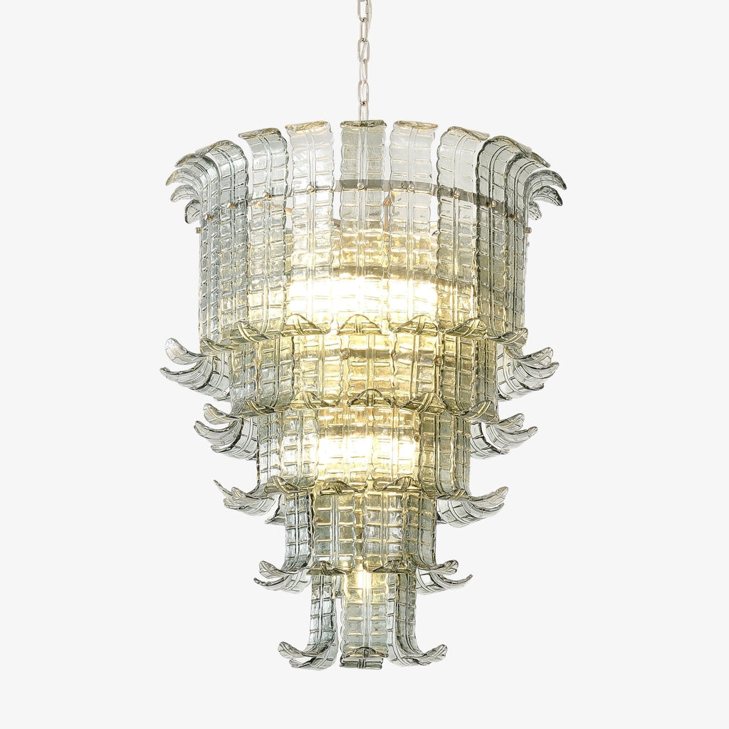 Cascade Glass Green Chandelier