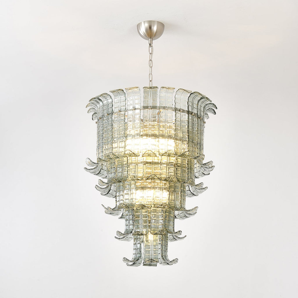 Cascade Glass Green Chandelier