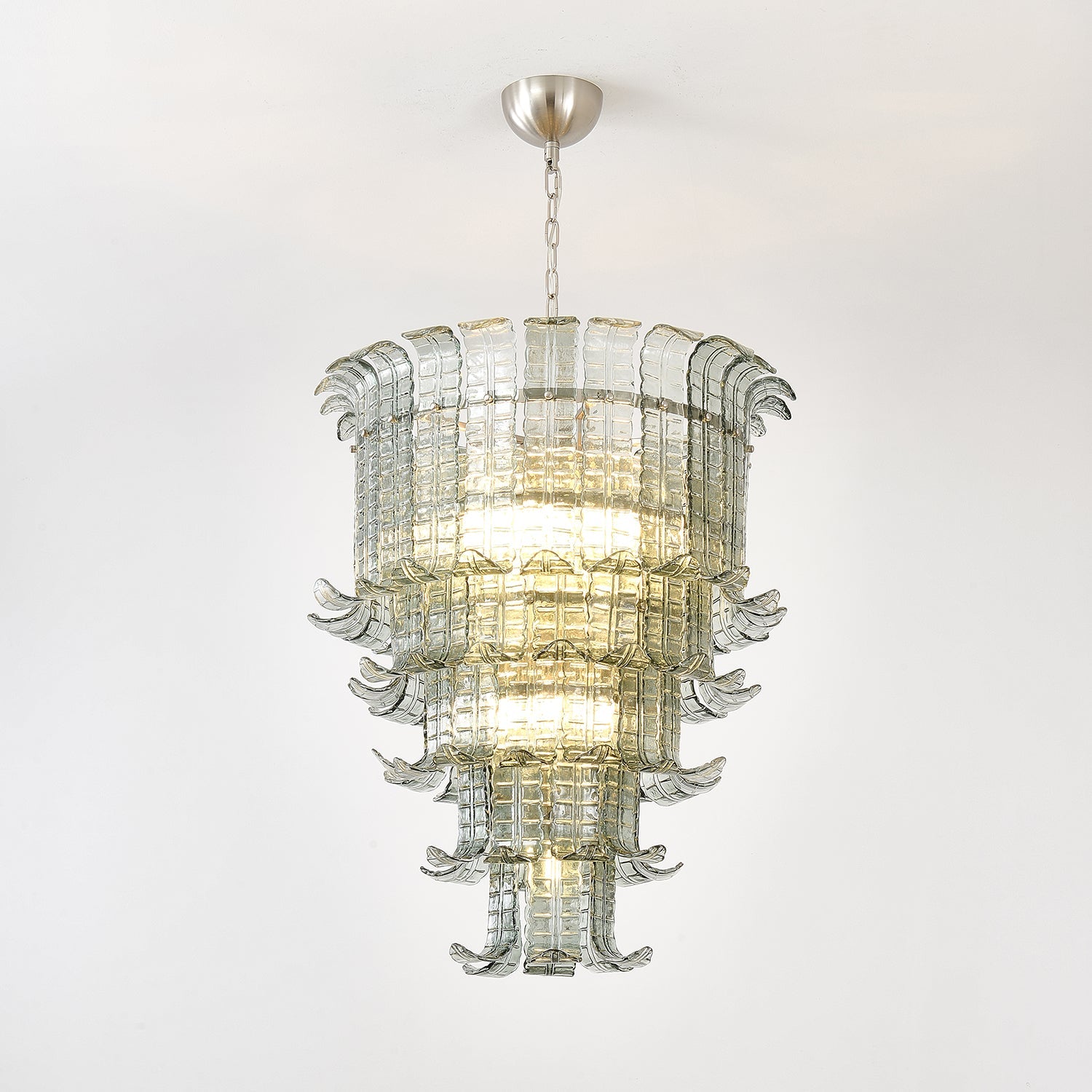 Cascade Glass Green Chandelier
