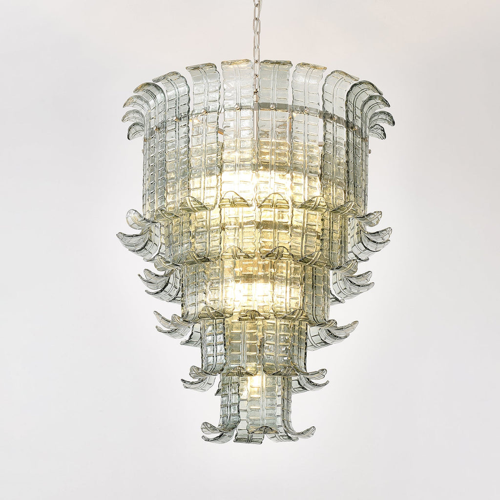 Cascade Glass Green Chandelier