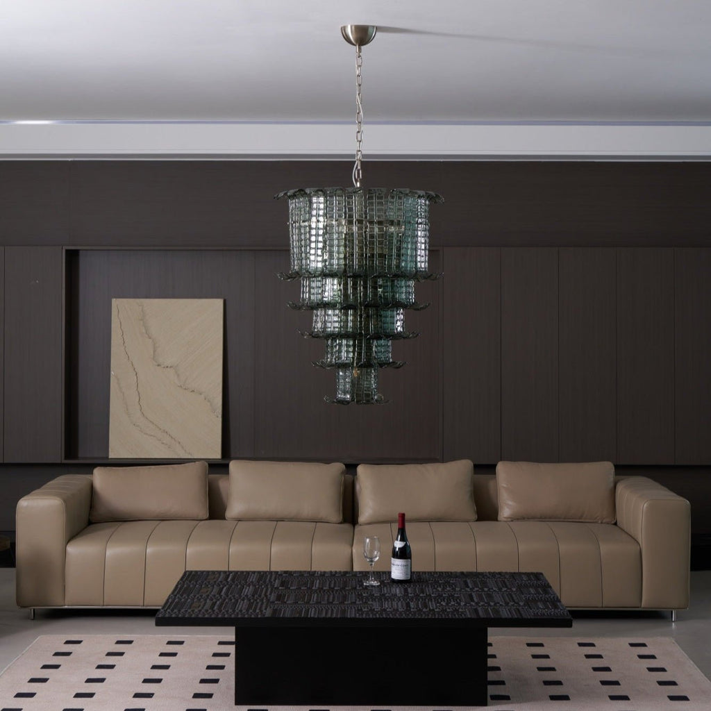 Cascade Glass Green Chandelier