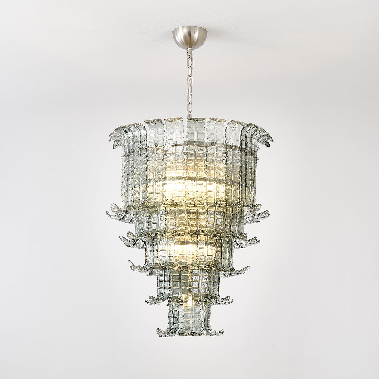 Cascade Glass Green Chandelier