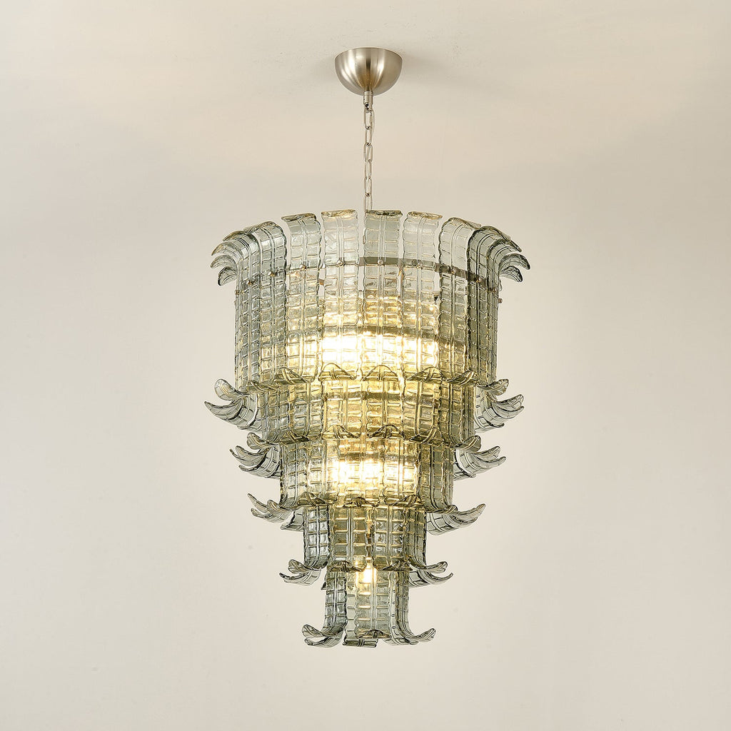 Cascade Glass Green Chandelier