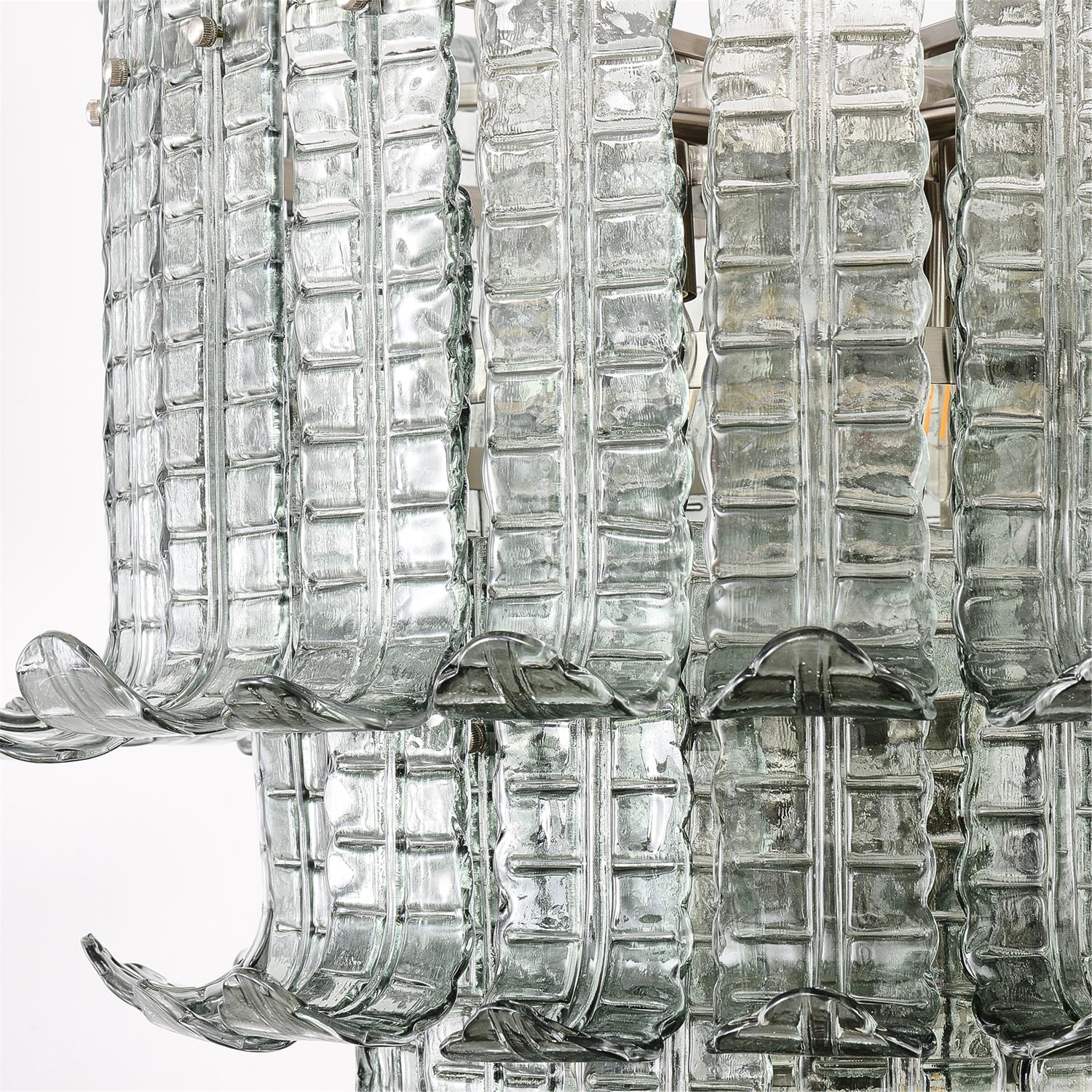 Cascade Glass Green Chandelier