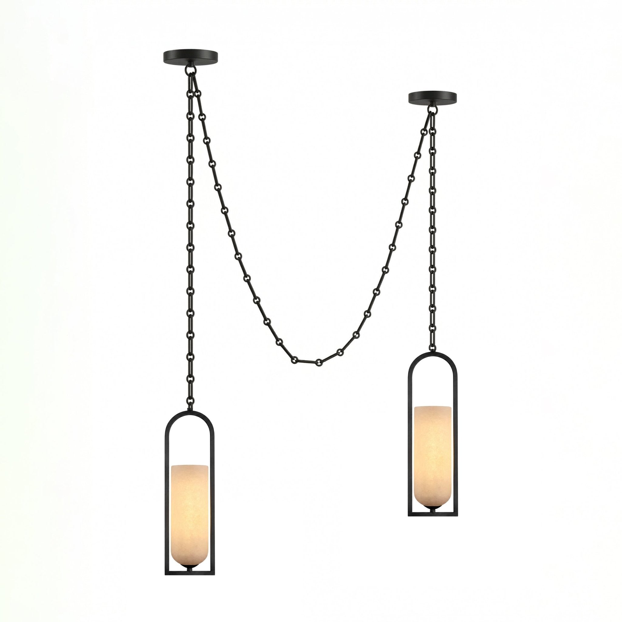 Cascading Chain Lantern Chandelier