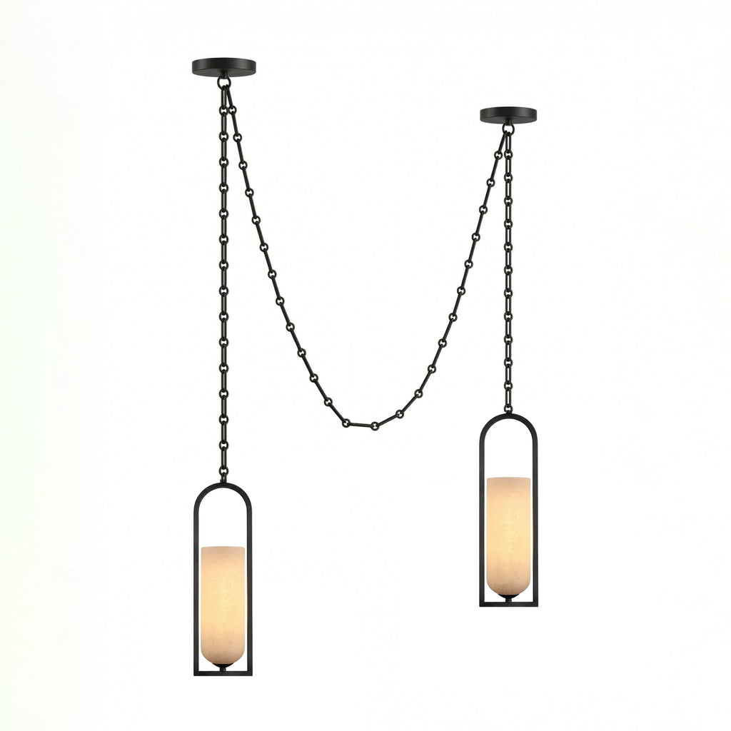 Cascading Chain Lantern Chandelier