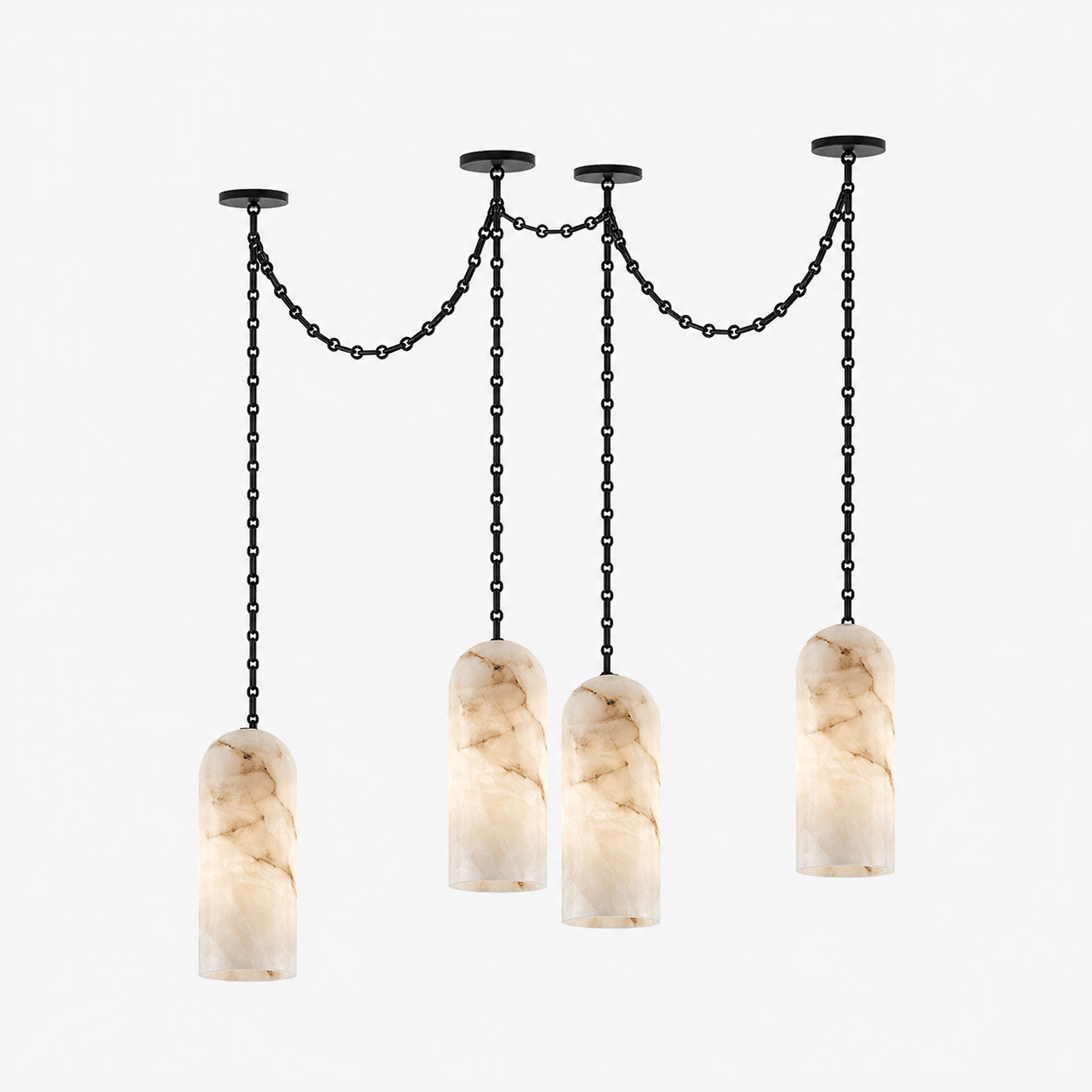 Cascading Chain Capsule Chandelier