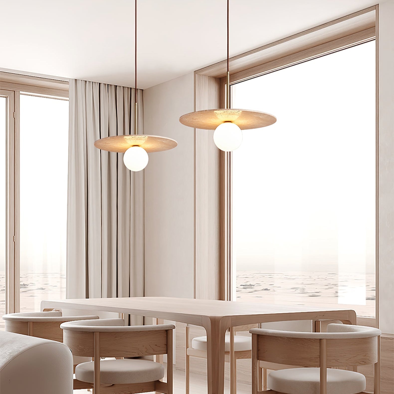 Celestial Travertine Pendant Light