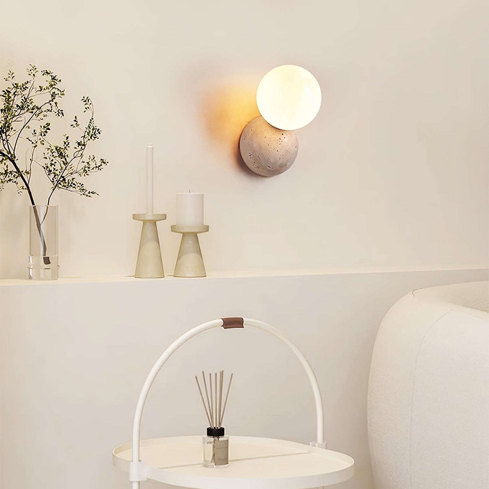 Celestial Travertine Wall Sconce