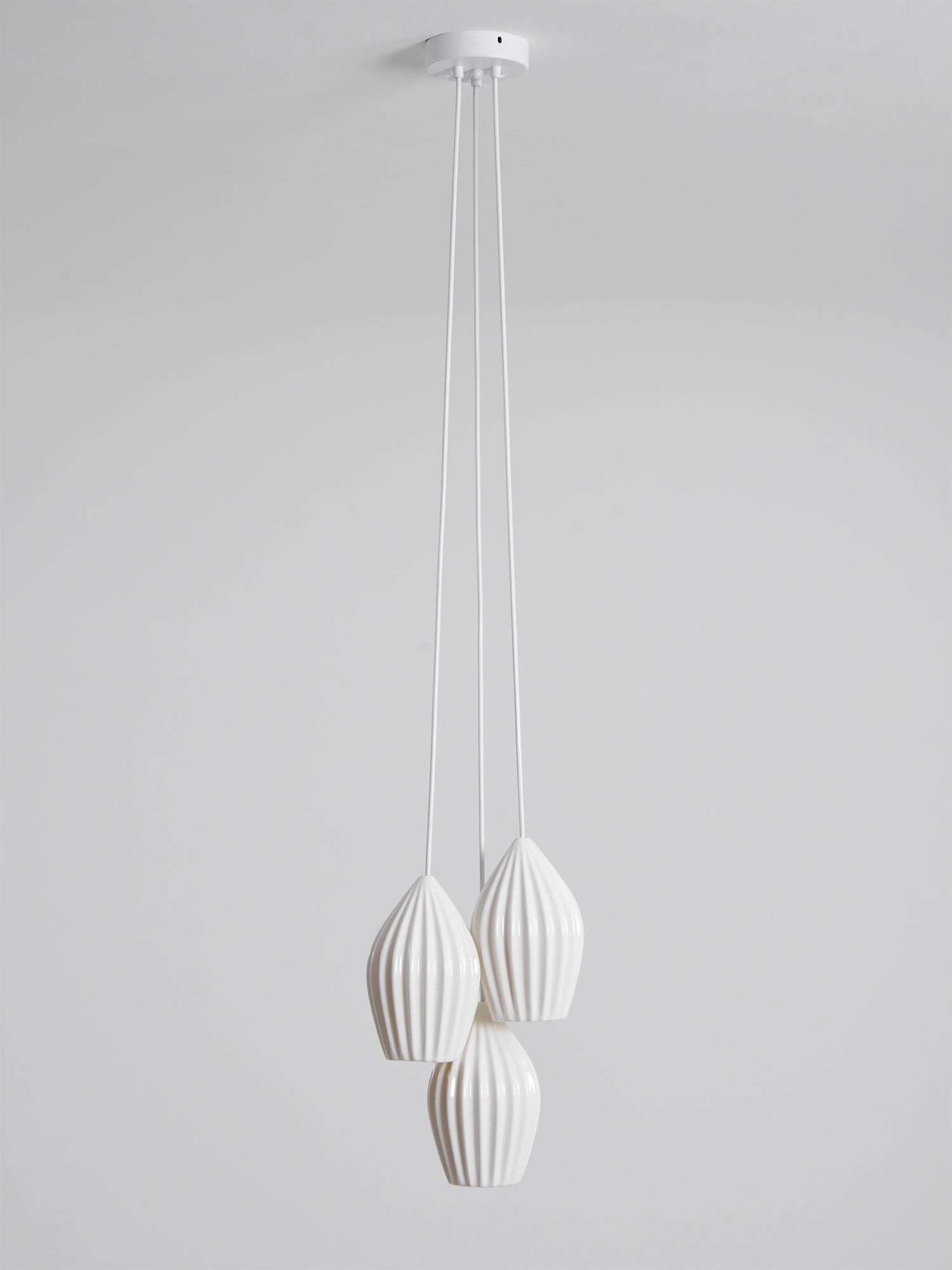 Ceramic Ribbed Pendant Light