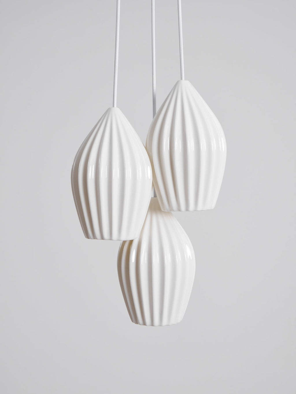 Ceramic Ribbed Pendant Light