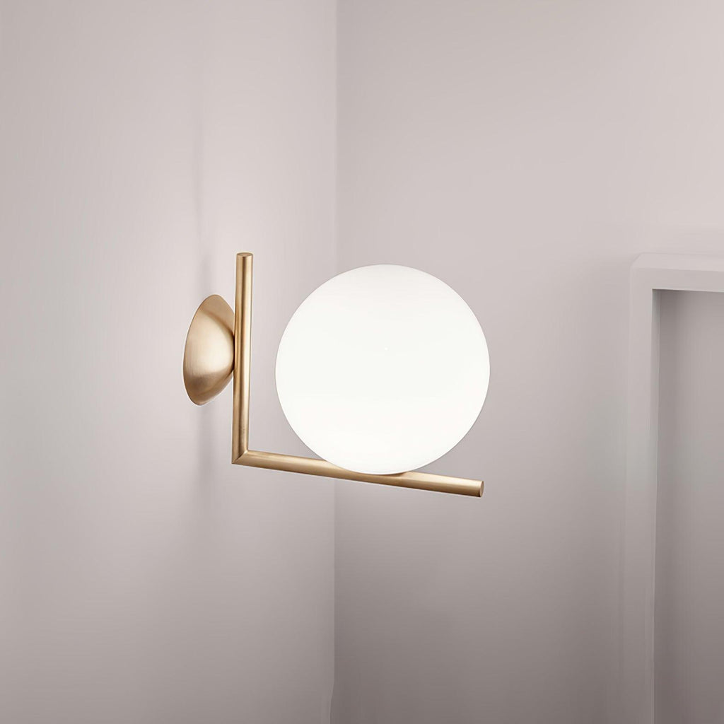 Blown Glass Opal Glass Wall Lamp