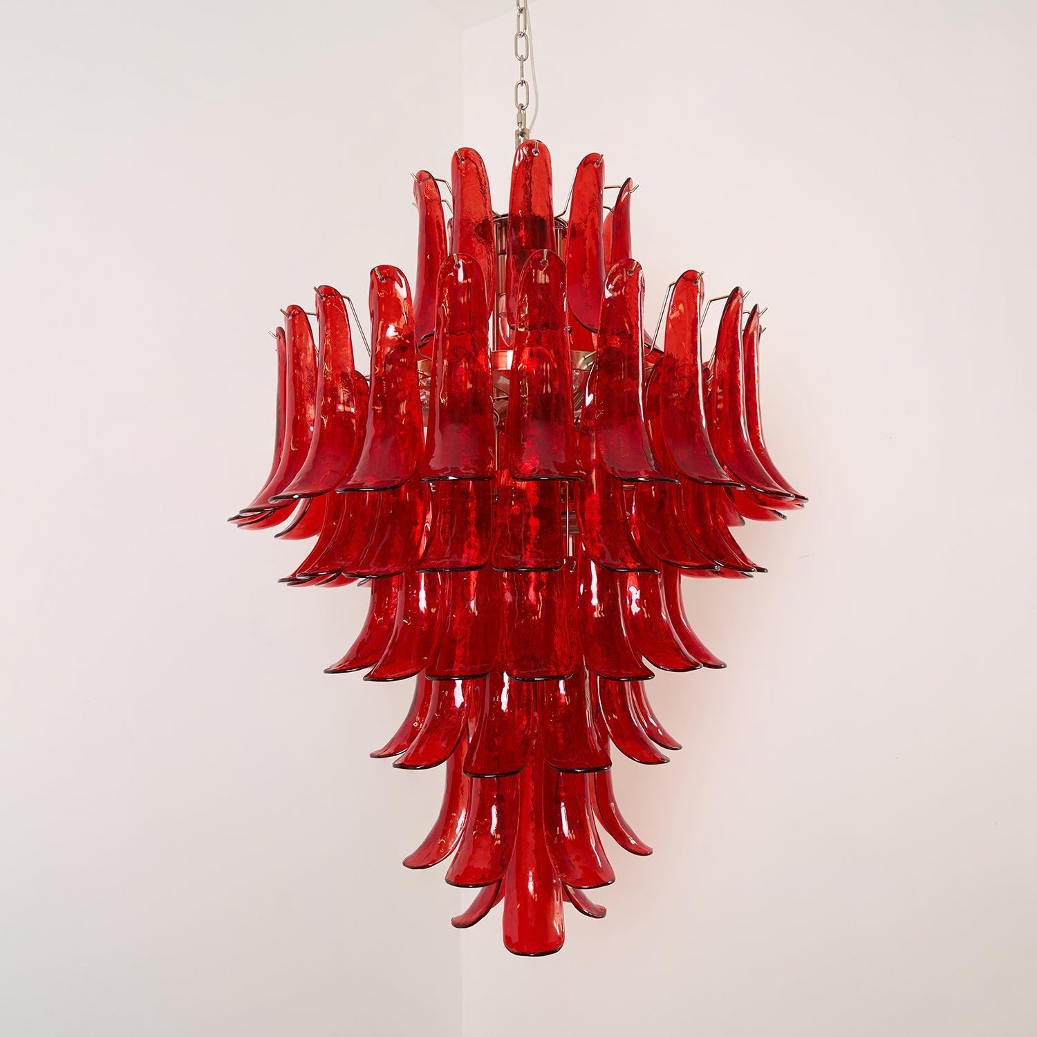 Glass Crimson Cascade Chandelier