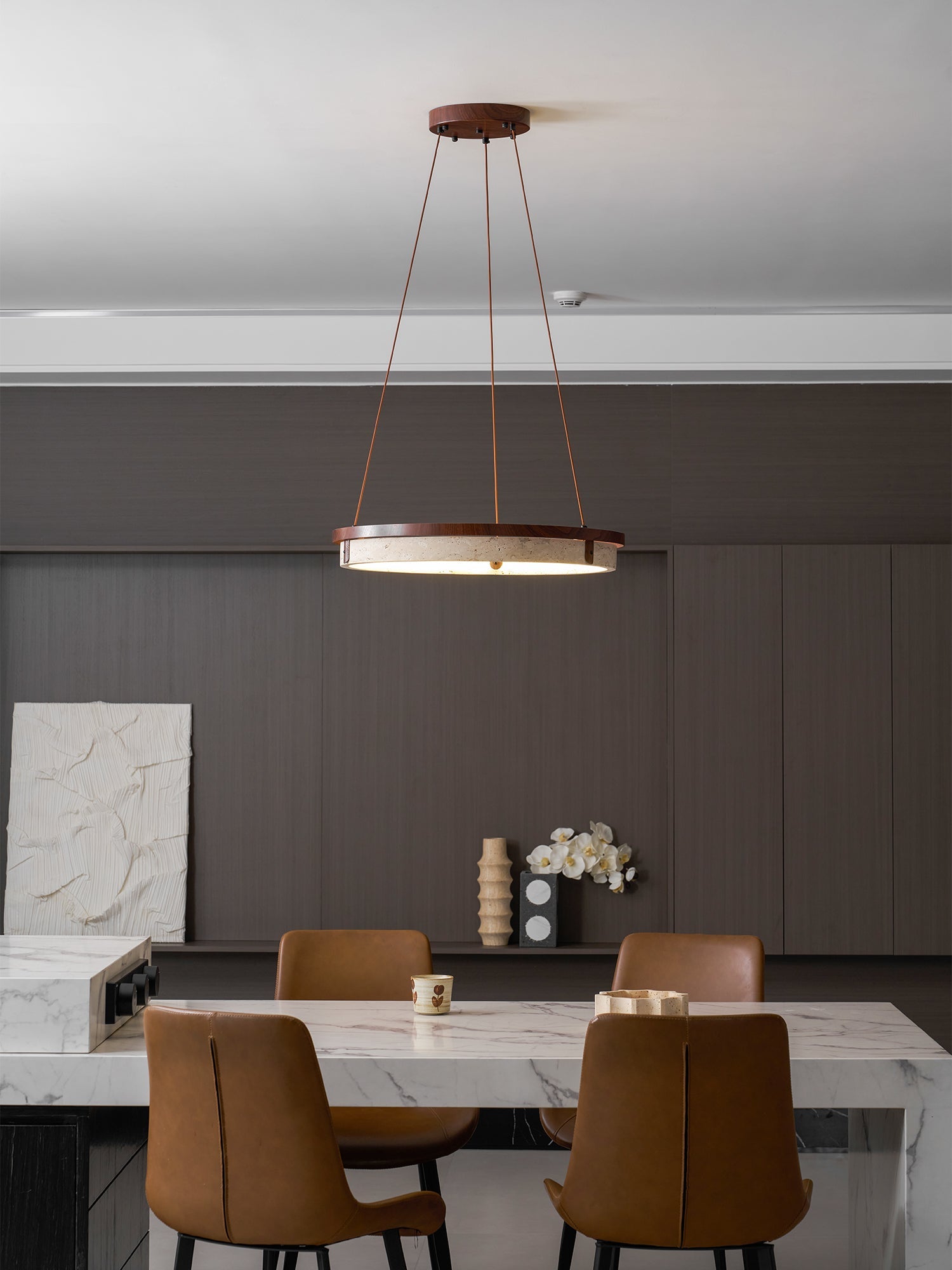 Orbit Travertine Pendant Light