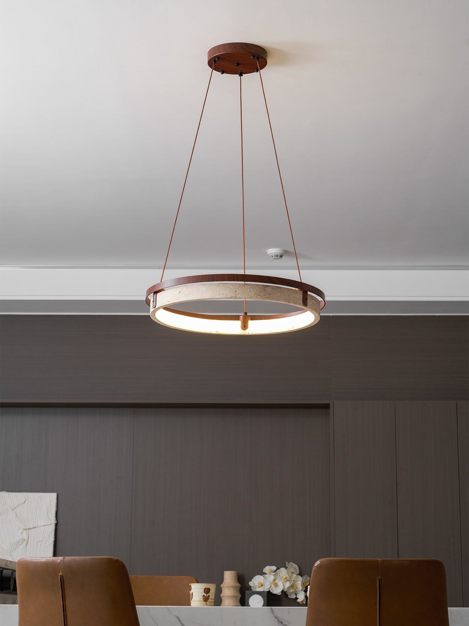 Orbit Travertine Pendant Light