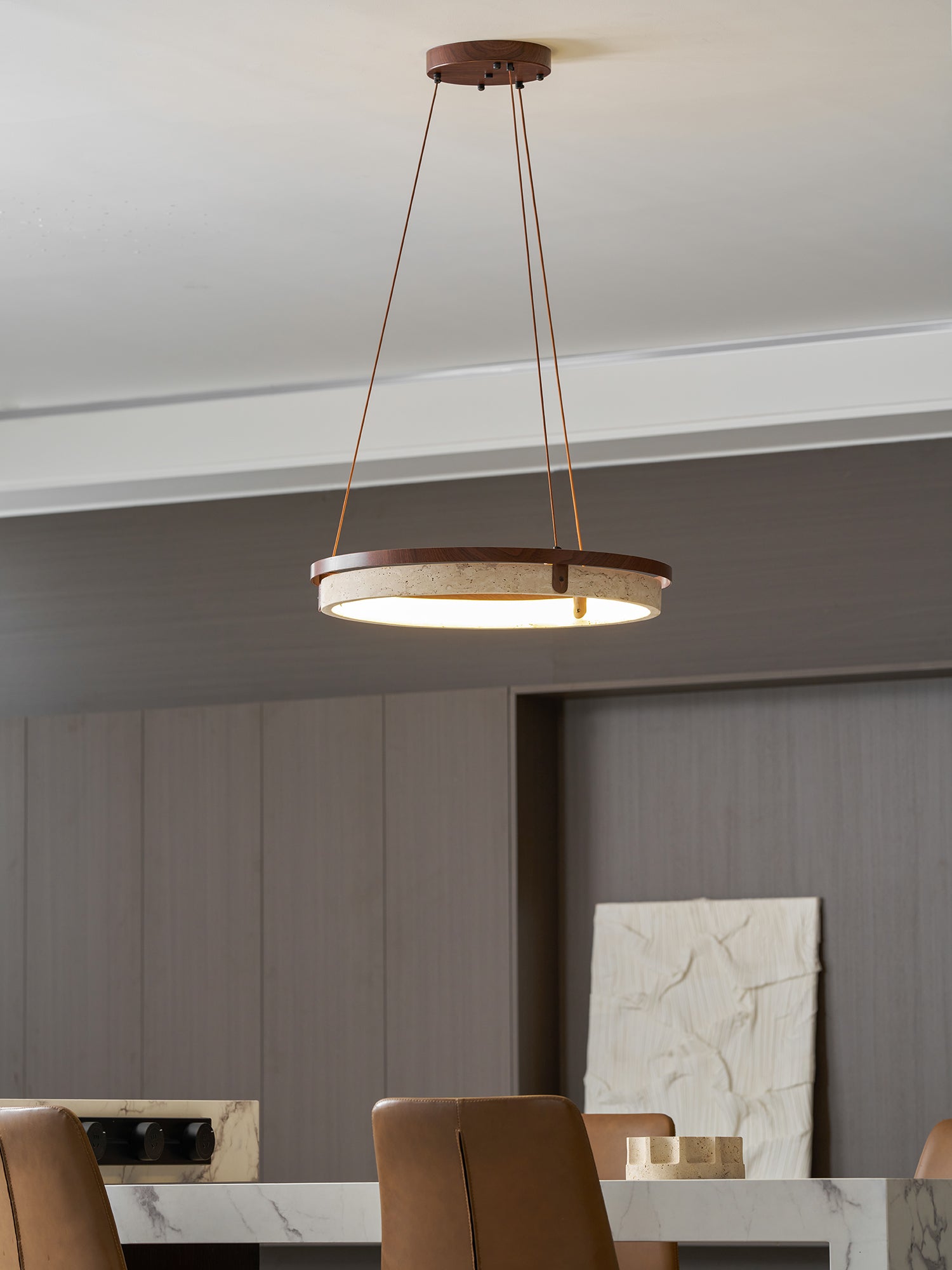 Orbit Travertine Pendant Light