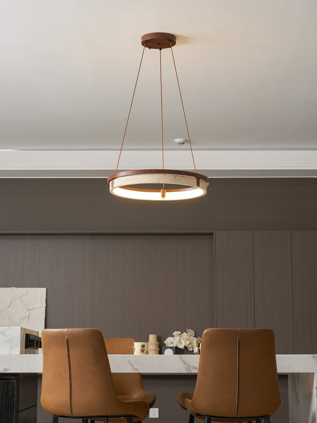 Orbit Travertine Pendant Light