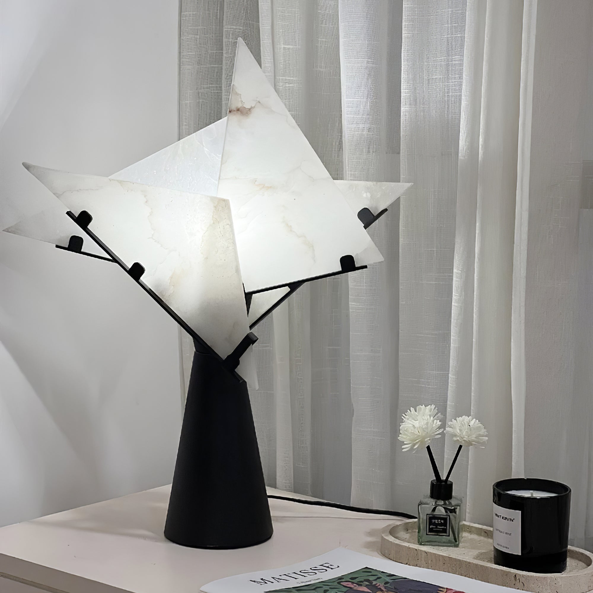 Alabaster Petal Table Lamp
