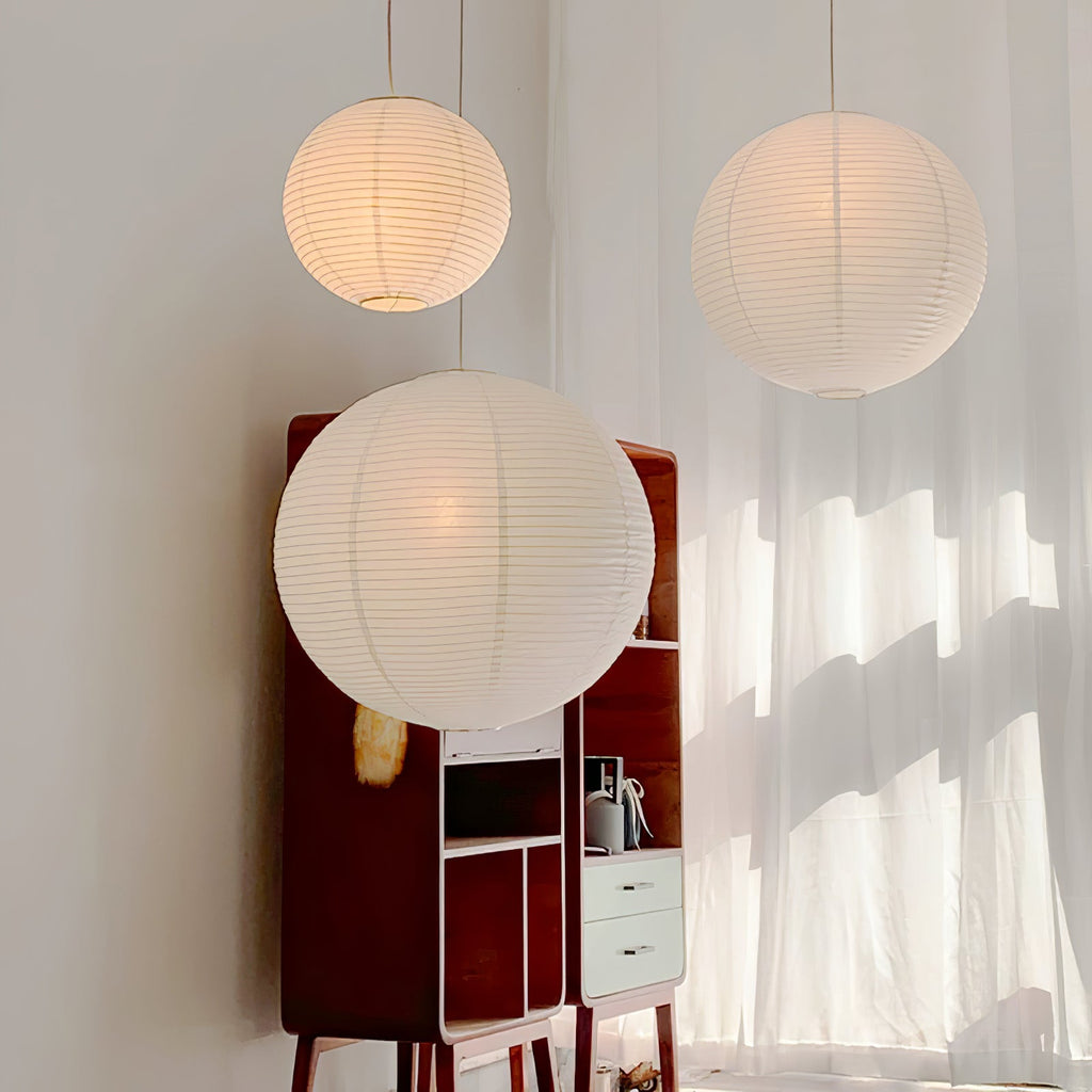 Kozo Paper Globe Swag Pendant (white plug wire)