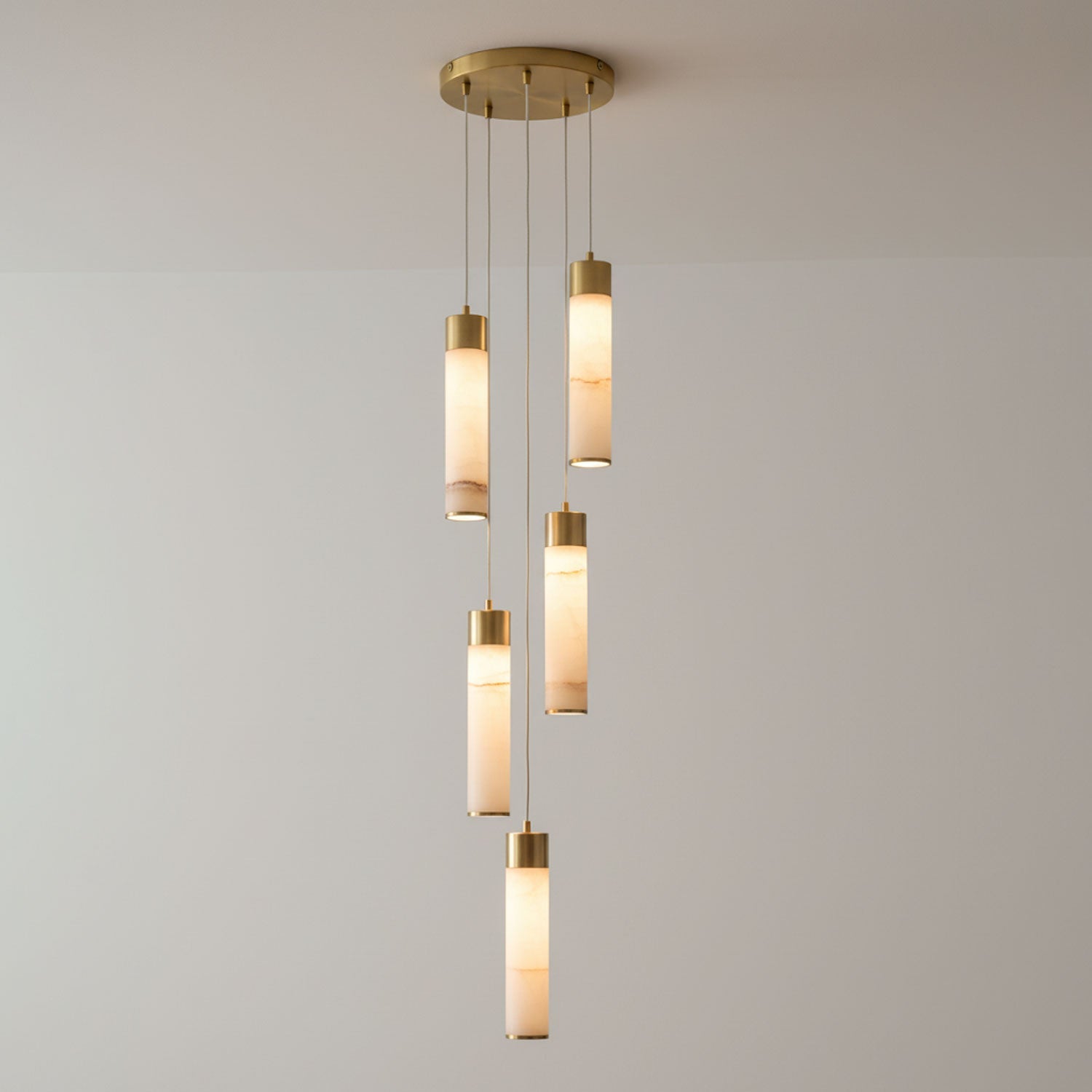 Alabaster Tala Brass Pendant Lamp
