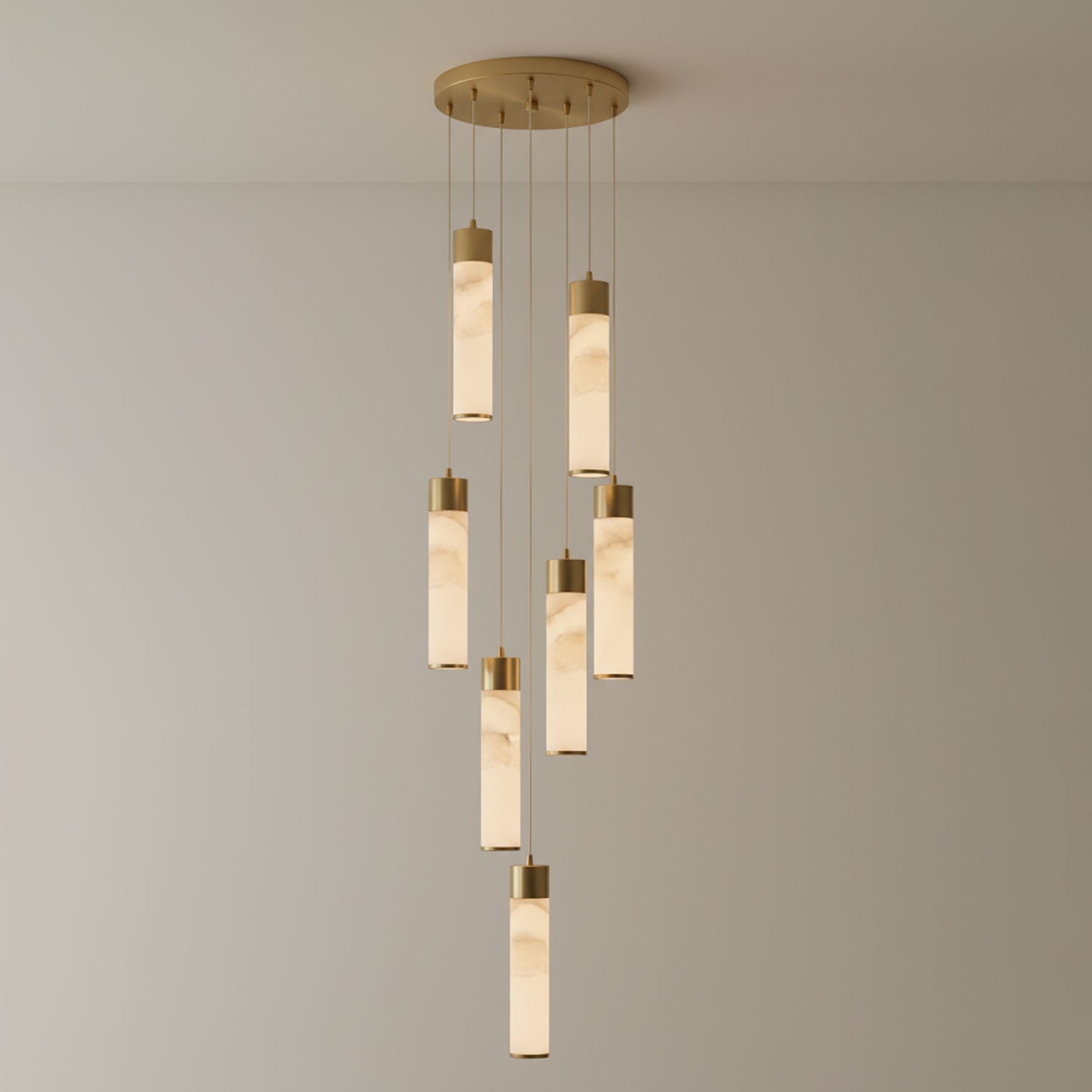 Alabaster Tala Brass Pendant Lamp