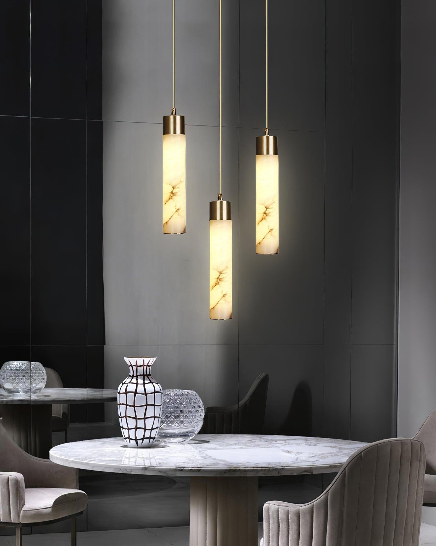 Alabaster Tala Brass Pendant Lamp