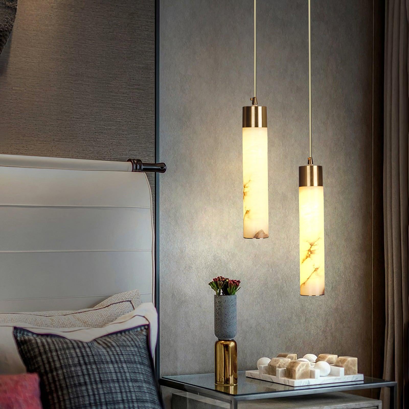 Alabaster Tala Brass Pendant Lamp