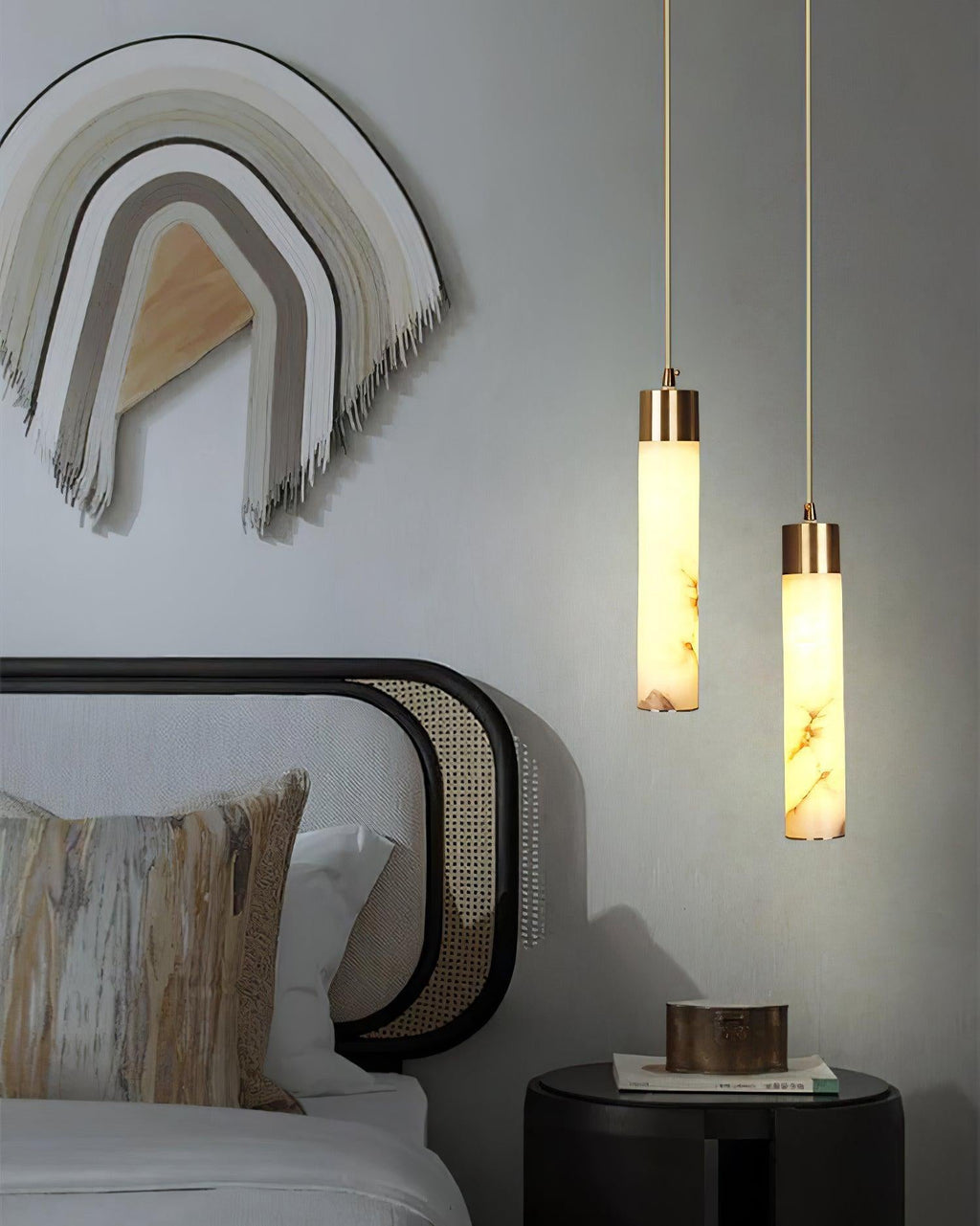Alabaster Tala Brass Pendant Lamp