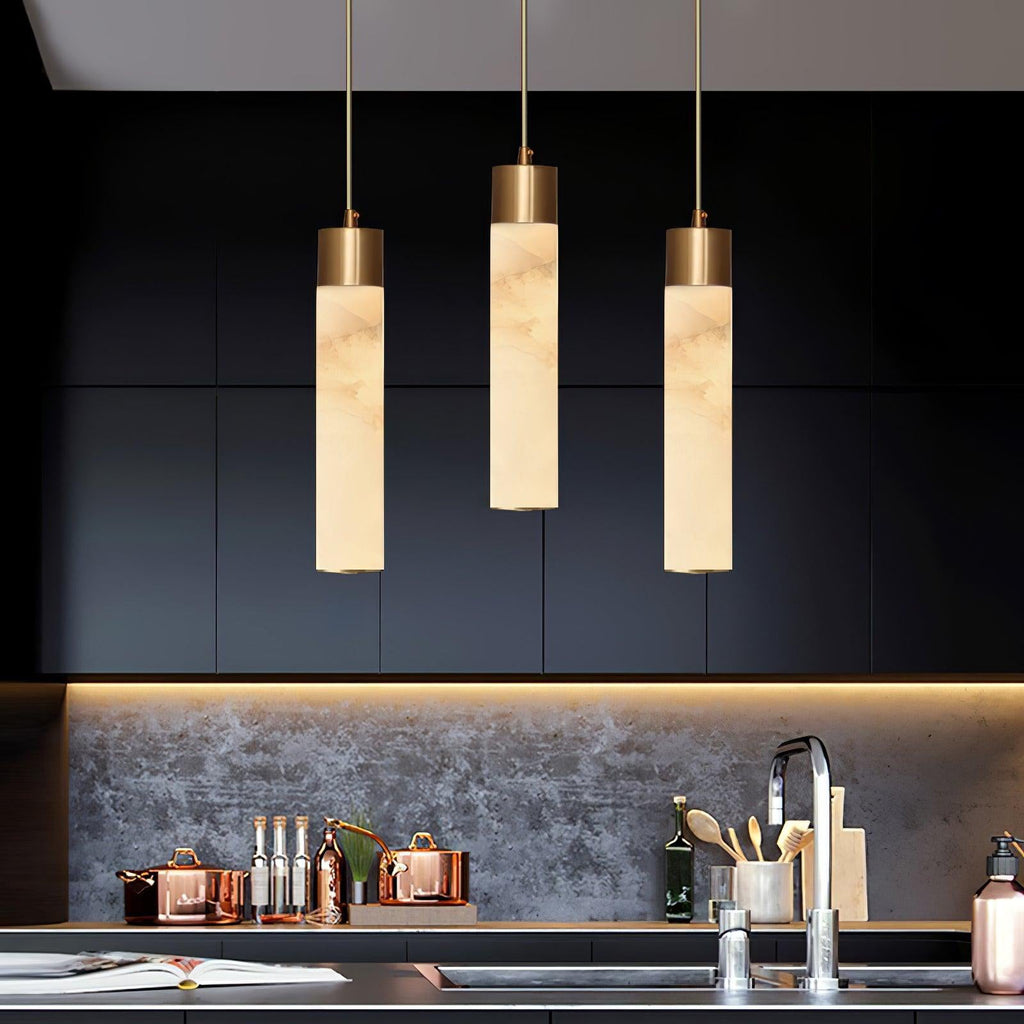 Alabaster Tala Brass Pendant Lamp