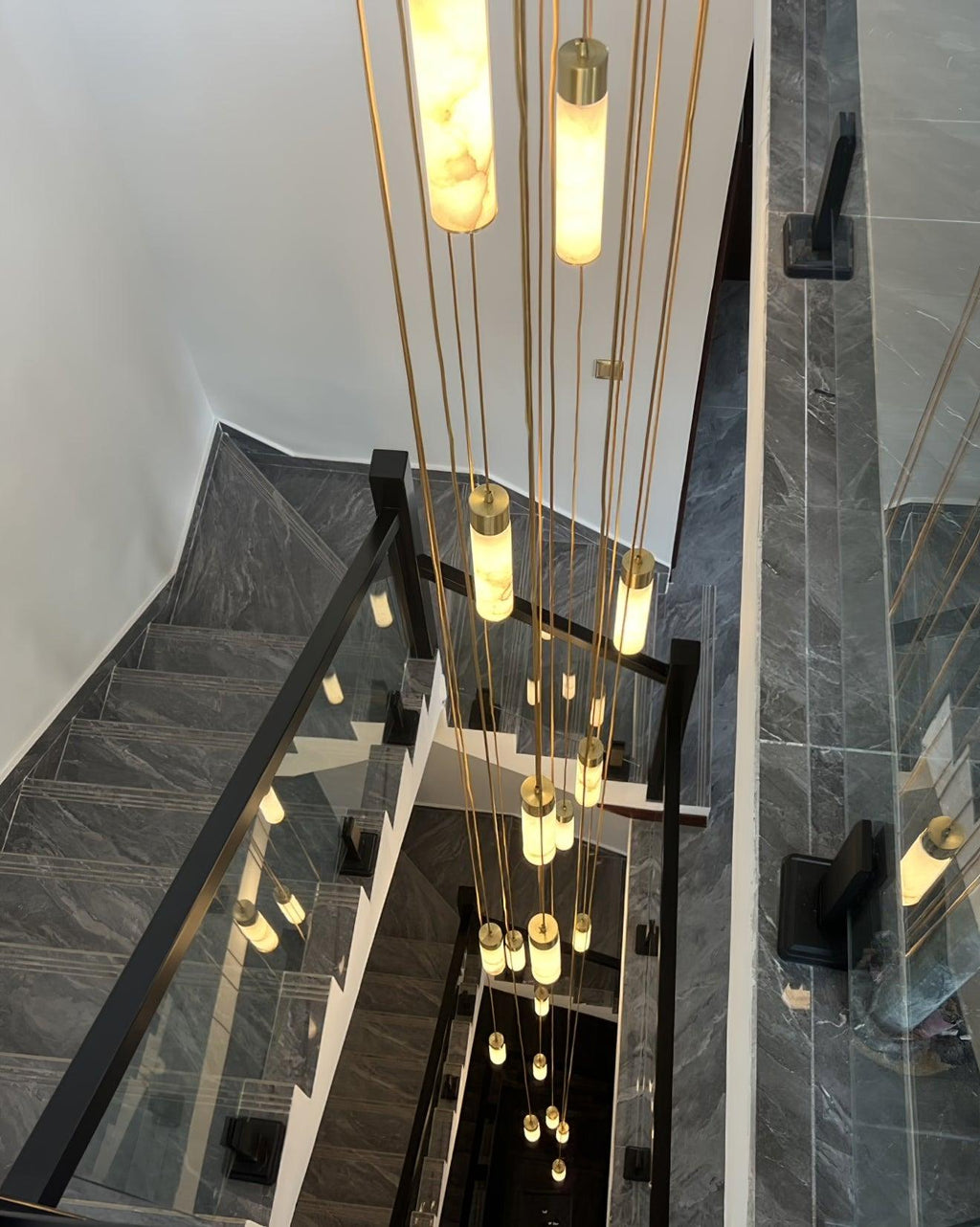 Alabaster Tala Brass Pendant Lamp