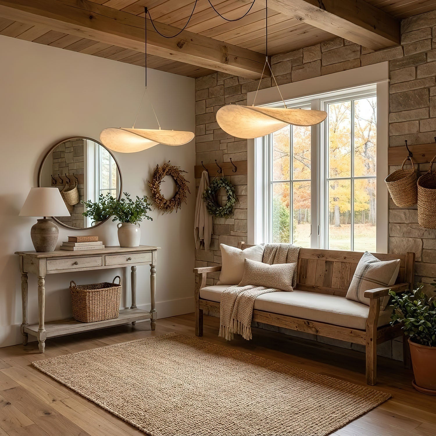 Tense Silk Pendant Light