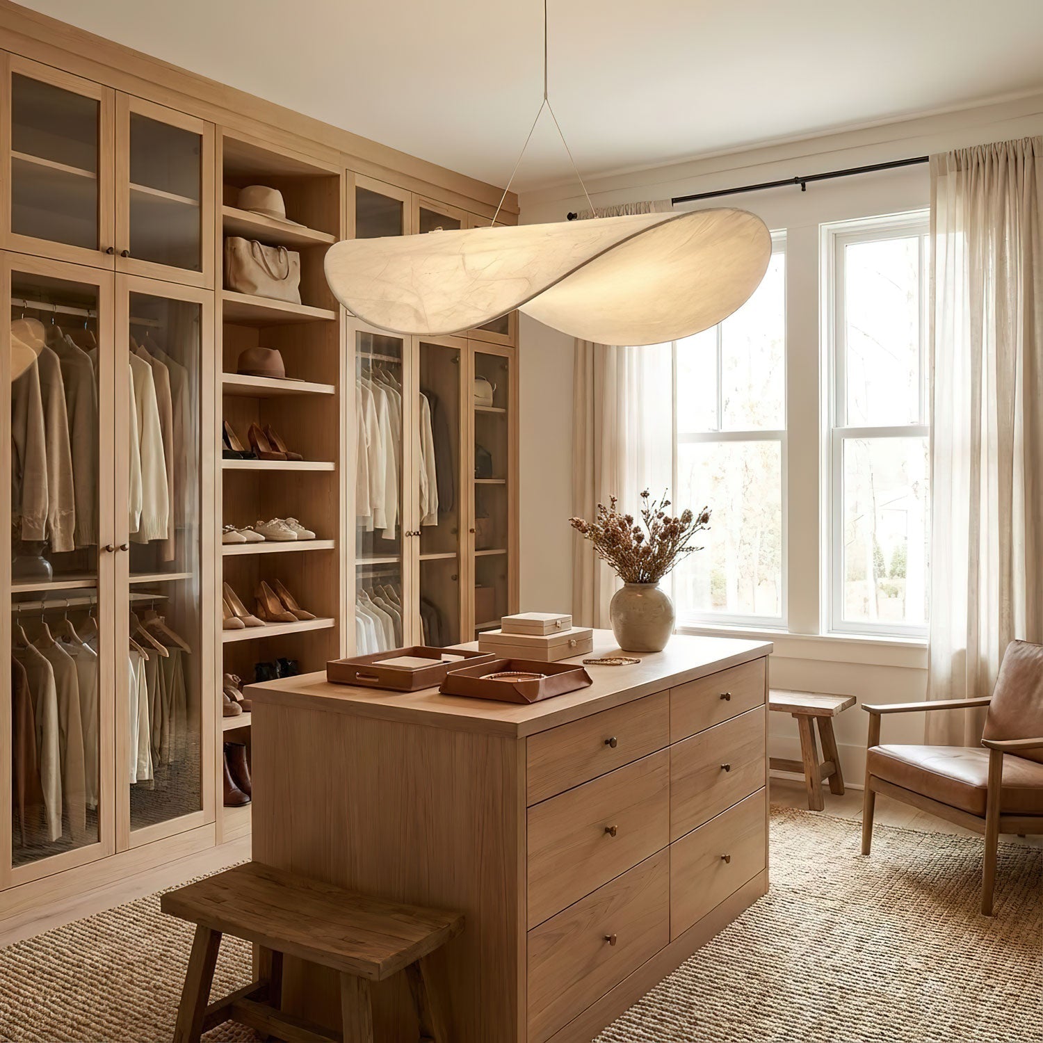 Tense Silk Pendant Light