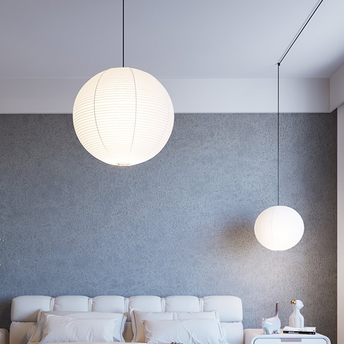 Kozo Paper Globe Swag Pendant (white plug wire)