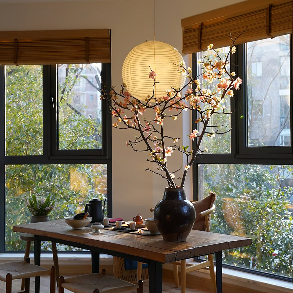 Kozo Paper Globe Swag Pendant (white plug wire)